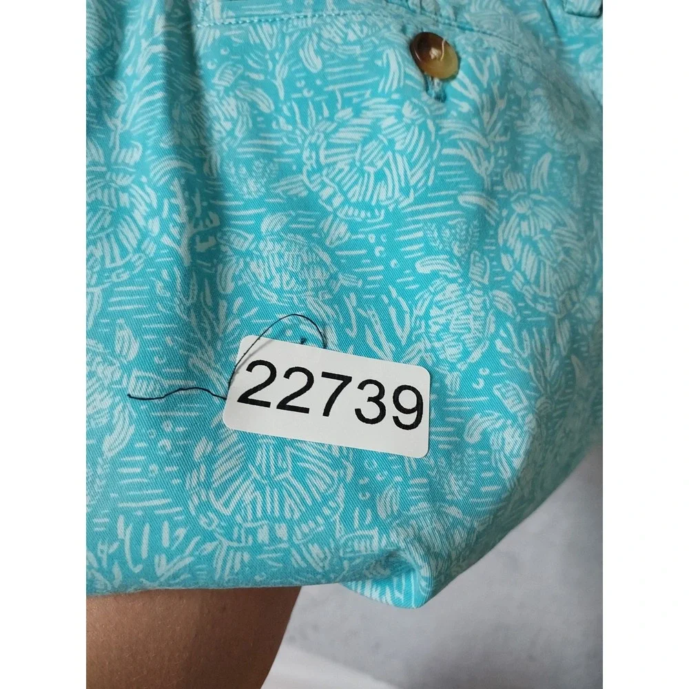 Vineyard Vines Shorts Mens 40 Breaker Short Sea Turtle Coral Print Teal Blue